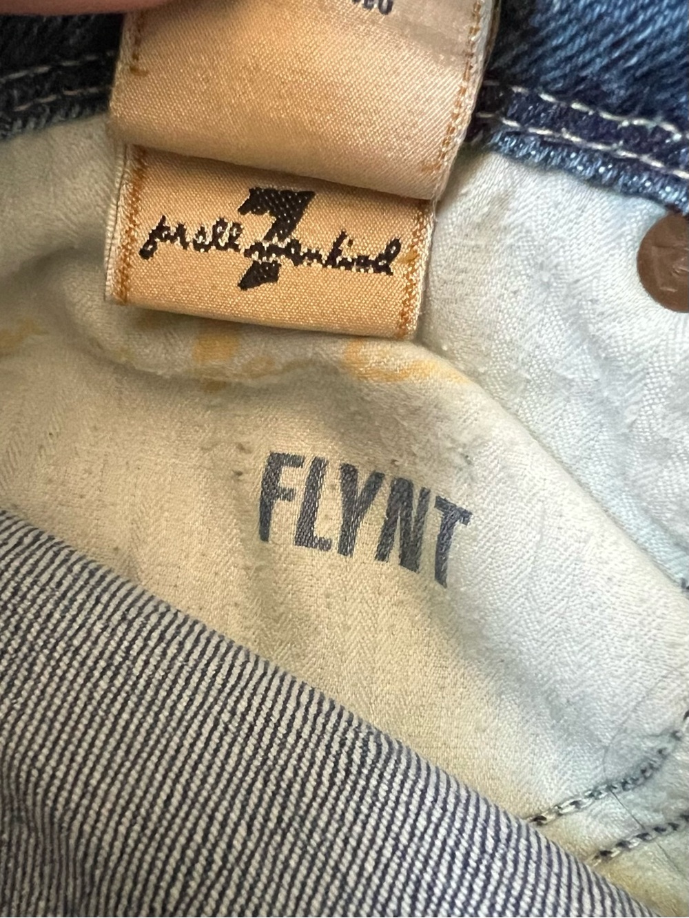 7 For All Mankind Blue Denim Jeans with Contrast Stitching - Picture 11 of 16